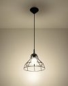 Lampa wisząca ANATA czarna stal loft design zwis na lince sufitowy E27 LED SOLLUX LIGHTING