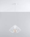 Lampa wisząca UMBERTO biała stal loft design zwis na lince sufitowy E27 LED SOLLUX LIGHTING