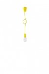 Lampa wisząca DIEGO 1 żółta PVC minimalistyczna zwis sufitowy na lince E27 LED SOLLUX LIGHTNIG