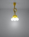 Lampa wisząca DIEGO 5 żółta PVC minimalistyczna sufitowa na linkach E27 LED SOLLUX LIGHTNIG