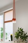 Lampa wisząca DIEGO 5 pomarańczowa PVC minimalistyczna sufitowa na linkach E27 LED SOLLUX LIGHTNIG
