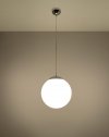 Lampa wisząca UGO 30 stal chrom biały kula loft szkło E27 LED SOLLUX LIGHTING