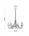 Żyrandol MINERWA 7 biały stal lampa wisząca klasyczna sufitowa E14 LED SOLLUX LIGHTING