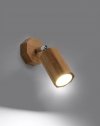 Kinkiet ZEKE dąb drewno punktowa nowoczesna lampa ścienna ruchomy klosz Gu10 LED SOLLUX LIGHTING