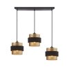 ITALUX BANS PND-27467-3-BK-GD LAMPA WISZĄCA CZARNO ZŁOTA METALOWA Z ABAŻUREM NAD STÓŁ POTRÓJNA