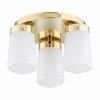 LAMPA SUFITOWA PLAFON ZŁOTA Z BIAŁYMI KLOSZAMI HERMETYCZNA DO ŁAZIENKI W STYLU GLAMOUR PASADENA 6165 
