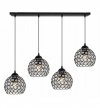 LAMPA SUFITOWA Z KRYSZTAŁKAMI CZARNA CRYSTAL HOME LIGHT HOME