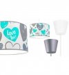 Lampa abażur dziecięca - TURQUOISE HEART 2295/1/35 LIGHT HOME