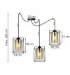 Lampa wisząca ze szklanymi kloszami - SPIDER HELLA CAGE 2365/3/M LIGHT HOME
