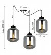 Lampa wisząca ze szklanymi kloszami - SPIDER NOVALJA 2395/3 LIGHT HOME