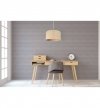 Lampa wisząca, okrągły abażur juta 40 cm, metalowa okrągła podsufitka, kremowe obszycie, E27 LIGHT HOME