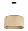 Lampa wisząca, okrągły abażur juta 45 cm, metalowa okrągła podsufitka, czarne obszycie, E27 LIGHT HOME