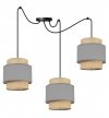 Lampa wisząca BOHO, typ pająk, 3 abażury jutowe, metalowa konstrukcja, regulowana wysokość, szary, beż LIGHT HOME