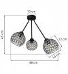 Lampa sufitowa, nowoczesna, 3 klosze, metal, Crystal LIGHT HOME