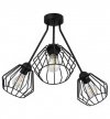 Lampa sufitowa TRIO SANTOS, czarna, druciak loft, 3 klosze LIGHT HOME