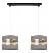 Lampa wisząca Elegance Gold, dwa klosze,, metal, regulacja wysokości, listwa LIGHT HOME