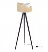 Lampa stojąca JUTA, trójnóg, abażur, drewno, E27 LIGHT HOME