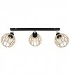 Regulowana lampa sufitowa TIMBER, 3 drewniane klosze, metalowa konstrukcja, listwa LIGHT HOME