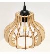 Lampa wisząca typu pająk, drewniany klosz ażurowy o oryginalnym kształcie 23 cm, okrągła podsufitka, E27 LIGHT HOME