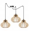 Lampa wisząca typu pająk, 3 drewniane klosze ażurowe o oryginalnym kształcie 23 cm, okrągła podsufitka, E27 LIGHT HOME