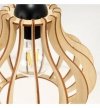 Lampa wisząca typu pająk, 4 drewniane klosze ażurowe o oryginalnym kształcie 23 cm, okrągła podsufitka, E27