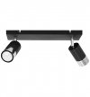 Regulowane reflektory sufitowe na czarnej listwie 35 cm, spoty 5,5 cm w kolorze czarno-srebrnym z chromowaniem, GU10 LIGHT HOME