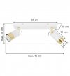 Lampa ścienno-sufitowa na białej listwie 35 cm z dwoma regulowanymi reflektorami 5,5 cm w kolorze biało-złotym, GU10 LIGHT HOME