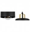 Lampa wisząca na okrągłej podsufitce 30 cm, 3 klosze czarne metalowe 12 cm ze złotym wykończeniem, E27 LIGHT HOME