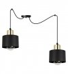 Lampa wisząca typu pająk, 2 metalowe, czarne klosze 12 cm ze złotym wykończeniem, E27 LIGHT HOME
