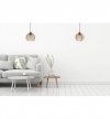 Lampa wisząca na podsufitce 6 cm z drewnianym, ażurowym kloszem 21 cm w kształcie kuli, E27 LIGHT HOME