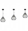 Lampa wisząca zwis, druciany czarny klosz metalowy 18 cm ze srebrnym, chromowanym wykończeniem, podsufitka 8 cm, E27 LIGHT HOME
