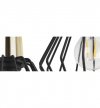 Lampa wisząca na okrągłej podsufitce 30 cm, 3 klosze druciane metalowe czarne 18 cm ze złotym wykończeniem, E27 LIGHT HOME