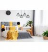 Lampa wisząca na szerokiej listwie 80 cm, 4 klosze druciane czarne metalowe 18 cm ze złotym wykończeniem, E27 LIGHT HOME