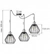 Lampa wisząca typu pająk, 3 czarne druciane klosze 18 cm, srebrne, chromowane wykończenie, E27 LIGHT HOME