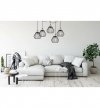 Lampa wisząca typu pająk, 5 kloszy drucianych czarnych metalowych 18 cm, złote wykończenie, E27 LIGHT HOME