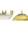 Lampa wisząca na okrągłej podsufitce 30 cm, 4 klosze szklane złote kule 20 cm, E27 LIGHT HOME