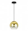 Lampa wisząca ze szklanym kloszem złotym w kształcie kuli 15 cm z okrągłą podsufitką 10 cm, E27 LIGHT HOME