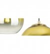 Lampa wisząca na szerokiej prostokątnej listwie 40 cm, 2 klosze szklane złote kule 15 cm, E27 LIGHT HOME