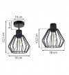 Kinkiet spot regulowany, czarny klosz druciany metalowy 18 cm, czarne wykończenie, E27 LIGHT HOME