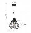 Lampa wisząca NUVOLA, z regulacją, klosz druciak, czarna, E27 LIGHT HOME