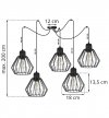 Lampa wisząca loft pająk, NUVOLA, regulowana, 5 kloszy, E27 LIGHT HOME