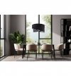 Lampa Wisząca z Abażurem Czarny Welurowy Żyrandol z Wzorem WERONA E27 LIGHT HOME
