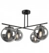 Lampa Sufitowa w Stylu Loft, Żyrandol Szklane Klosze Grafitowe, E14 LIGHT HOME