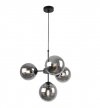 Lampa Wisząca Sufitowa z Regulacją, Żyrandol Czarny, Grafitowe Klosze, E14 LIGHT HOME
