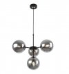 Lampa Sufitowa z Regulacją Wysokości, Żyrandol Czarny, Grafitowe Klosze, E14 LIGHT HOME