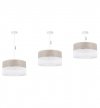 Lampa wisząca WOOD, elegancki biały abażur nad stół lub sofę, fornir, 40cm