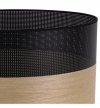Lampa sufitowa WOOD, czarny żyrandol loft ze złotym fornirem dębowym, 44cm