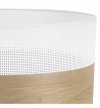 Lampa wisząca WOOD, biały abażur nad stół lub sofę, fornir dębowy