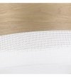 Lampa sufitowa WOOD, biały abażur ze złotym fornirem dębowym, 44cm