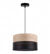 Lampa sufitowa WOOD, elegancki abażur z dodatkiem naturalnego dębu